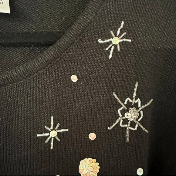 Tiara International Christmas Collection 2004 Women's Black Sweater Size XL GUC - Picture 5 of 10